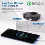 Universal Motorcycle Handlebar Phone Fast Charger